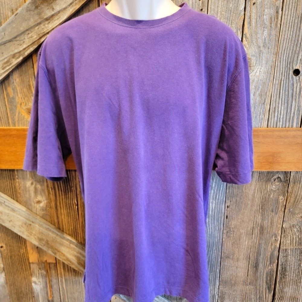 Left coast tee t shirt purple 2XL made in Peru comfort Tee